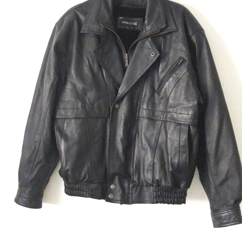 Oscar Piel Leather Jacket Black  XL